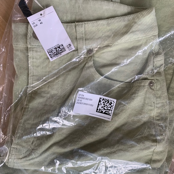 Wide-leg corduroy pants - light green - Picture 2 of 3